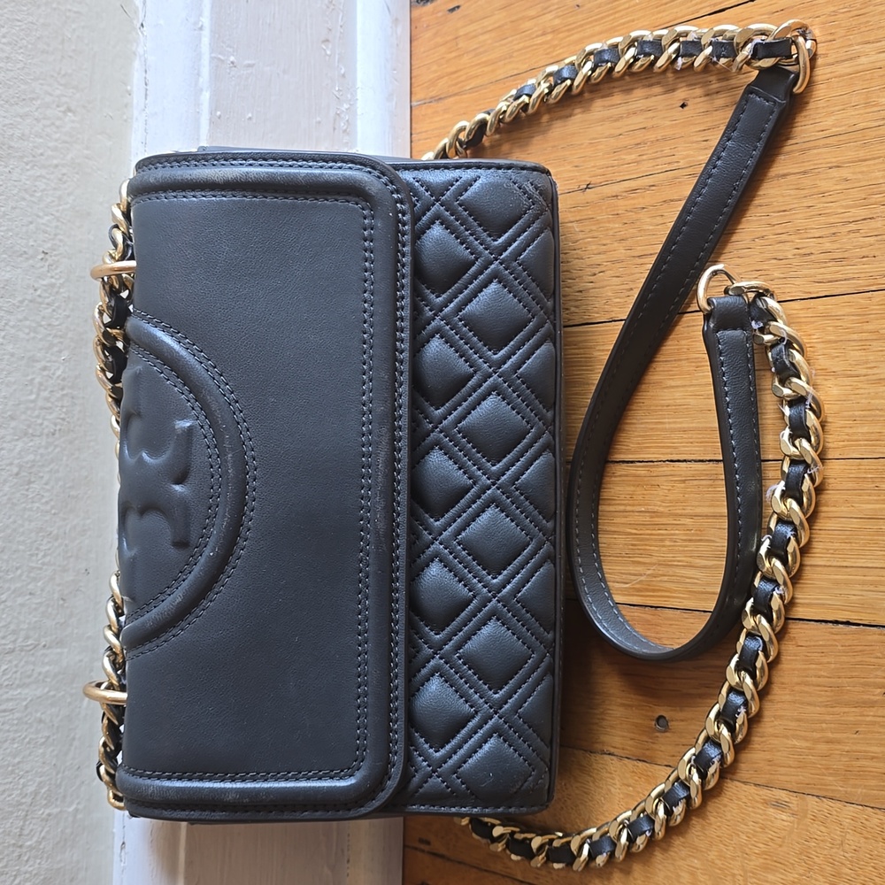 Tory Burch, Fleming, Small Convertible Shoulder Bag, Dark Gray, GUC, Women's OS
